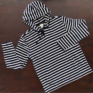 J. Crew Mens Navy and White Striped Hoodie
